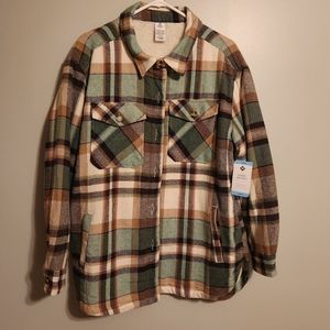 Plaid Sherpa Lined Flannel Shacket